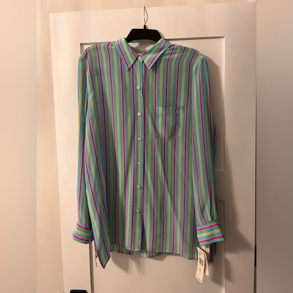 Evan-Picone long sleeve colorful stripped blouse - Picture 2 of 7
